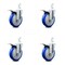 Service Caster 5 Inch Blue Poly Wheel Swivel 3/4 Inch Square Stem Caster Set Total Lock Brake SCC-SQTTL20S514-PPUB-BLUE-34-4 - alternate 1